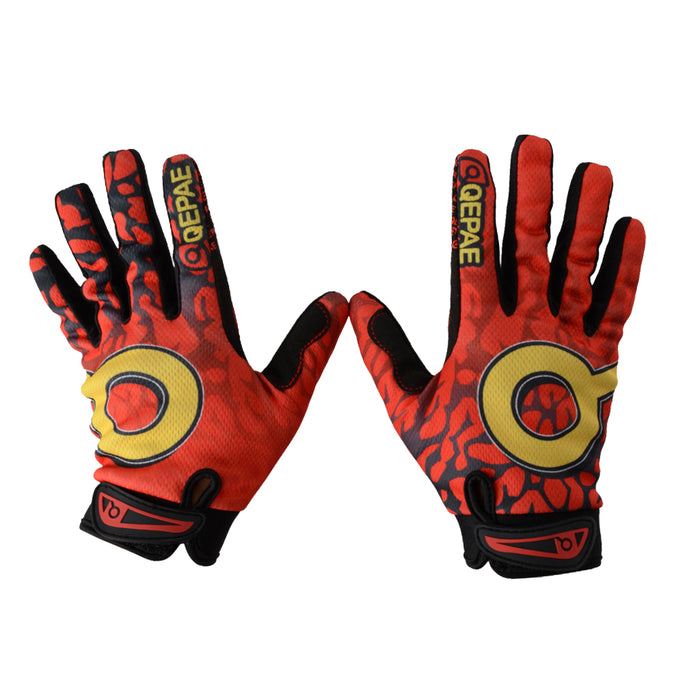 Crofta Winter Outdoor Sports Cycling Bike Bicycle Full Finger Gloves Red Yellow L