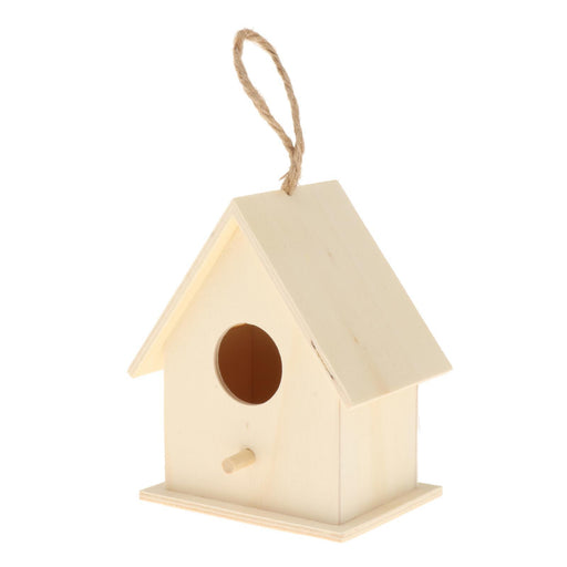 Crofta Wooden Bird House for Outside,Bird Nesting Box,Unfinished Paintable Style6