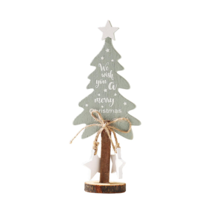 Crofta Wooden Xmas Tree Decoration Table Centerpiece for Kitchen Living Room Office