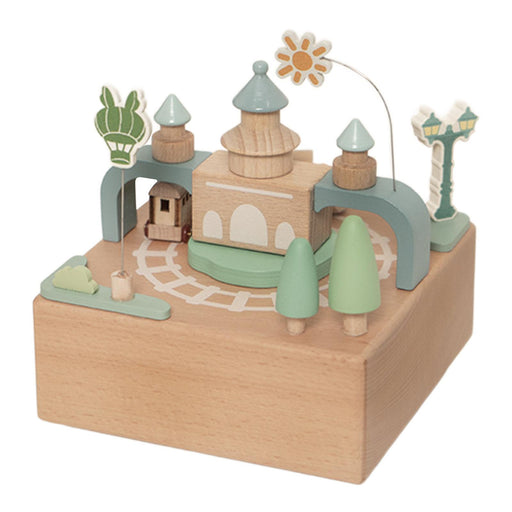 Crofta Wood Musical Box Figurine Home Decoration Accessories for Bedroom Shelf Desk