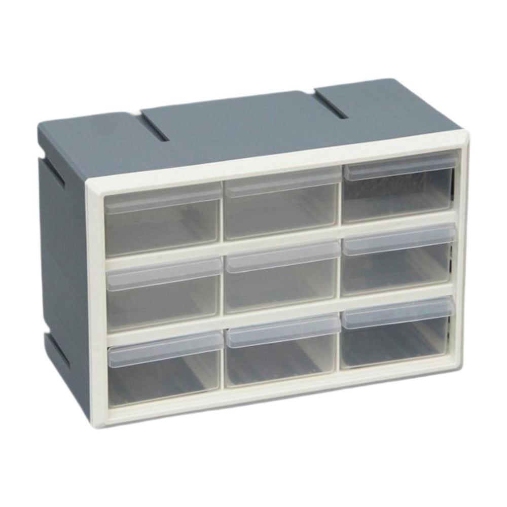 Crofta 9 Drawer Storage Organizer Cabinet Bead Organizer for Storing Nuts and Bolts white and grey