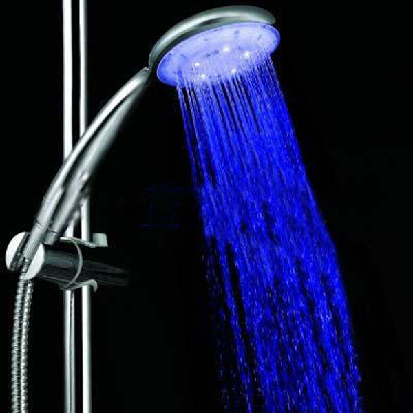 Crofta Three-Colored Temperature Sensor Spray LED Shower Spray Head