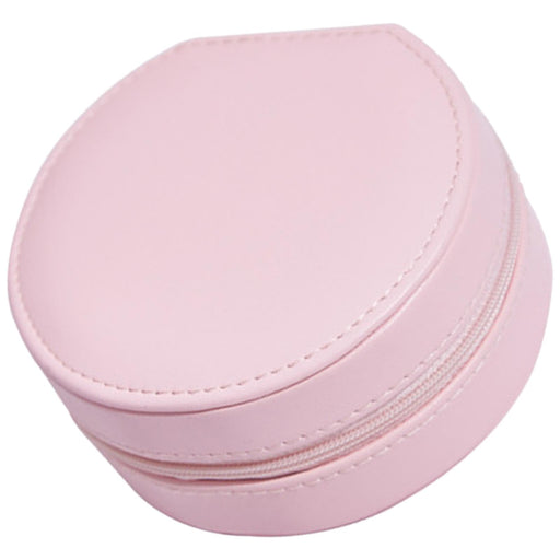 Crofta Jewelry Storage Case Multi-Layer Round with Mirror for Necklace Gifts Girls pink