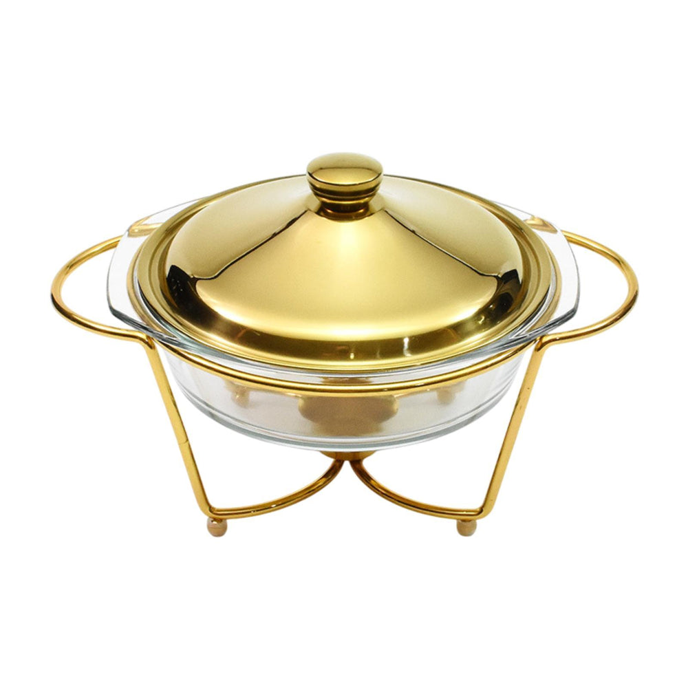 Crofta Chafing Dish for Buffet 2L Chafers for Catering for Chafing Dinners Catering Gold