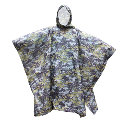 Crofta Waterproof Bionic Raincoat Poncho Hunting Camping Hiking Camouflage Yellow