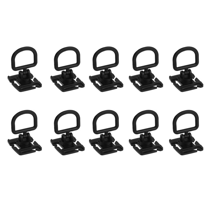 Crofta 10pcs 360 Rotating D-Ring Buckle MOLLE Webbing Carabiners - Black