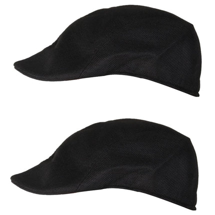 Crofta 2 Pieces Mens Flat Cap Baker Boy Hat Peaked Mens Country Farmer Beret Unisex