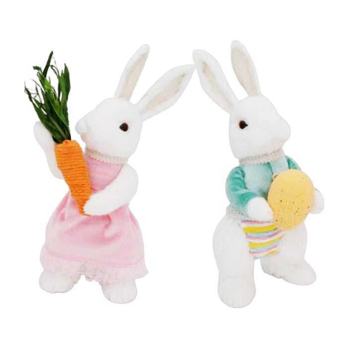 Crofta 2 Pieces Easter Bunny Decoration Plush Toys Easter Gift for Office Home Desk Style A