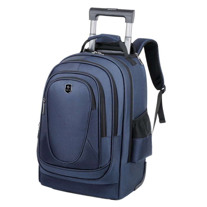 Crofta Rolling Backpack Multifunctional Trolley Suitcase for Travel Business School Blue