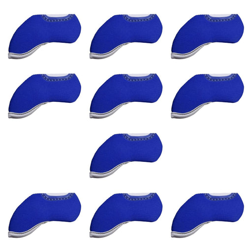 Crofta 10 Pieces Golf Head Cover Protective Sleeves for Golf Cue Golf Games Outdoor Blue