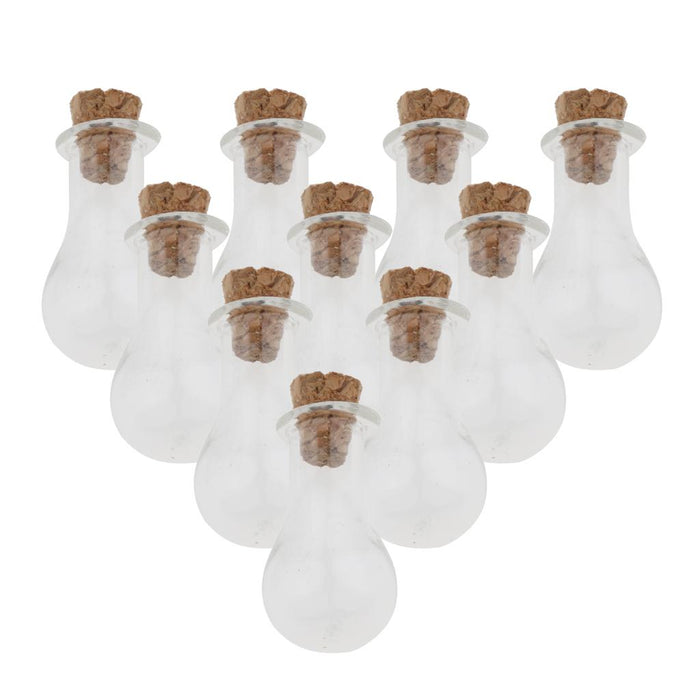 Crofta 10pcs Mini Empty Glass Wishing Bottles Perfume Jars with Cork Stoppers 12