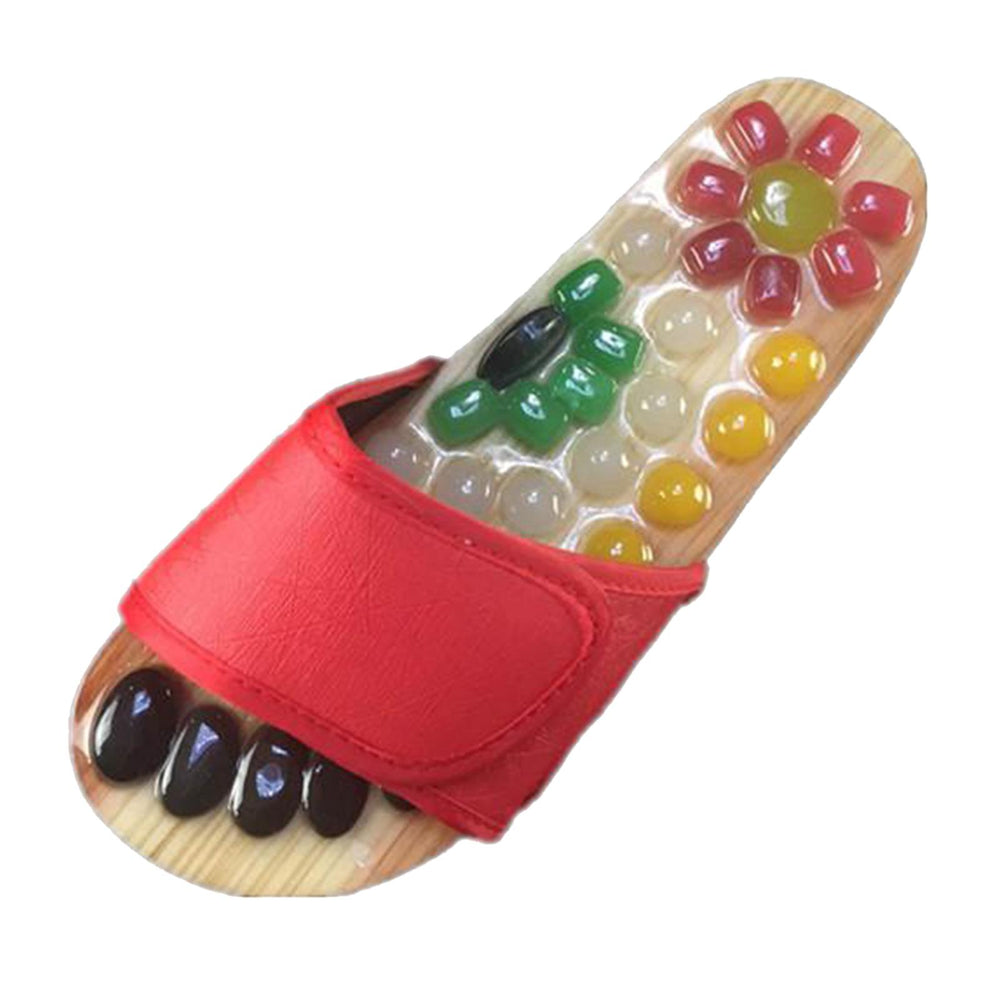 Crofta 1 Pair Foot Massage Slipper Acupressure Foot Acupuncture Shoes Red 37-38