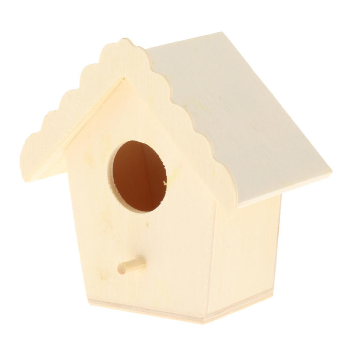 Crofta Wooden Bird House for Outside,Bird Nesting Box,Unfinished Paintable Style4