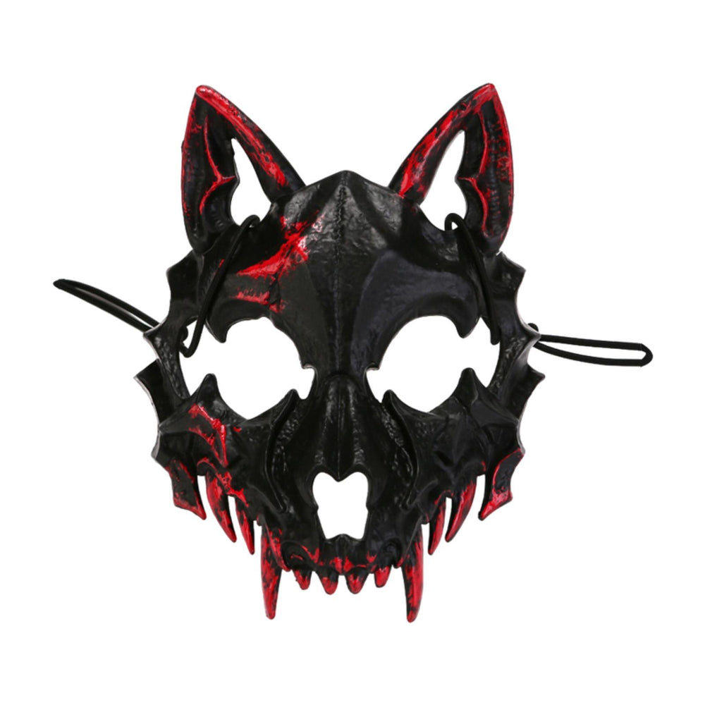 Halloween Wolf Mask Creepy Animal Cosplay for Nightclub Festival Fancy Dress Black