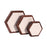 Crofta 3Pcs Jewelry Display Stand Elegant Walnut Wood for Showcase Shops Countertop Hexagon