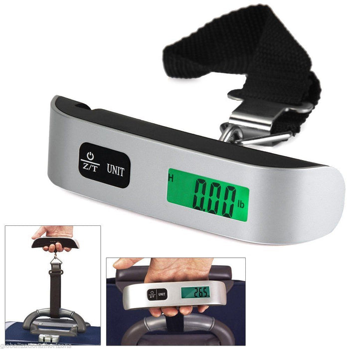 Crofta 50kg/10g Portable LCD Digital Hanging Luggage Scale Travel Electronic Weight