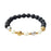 Crofta Luminous Bracelet Ball Beads Bracelet Women Couples Stylish Elastic Bracelet Blue