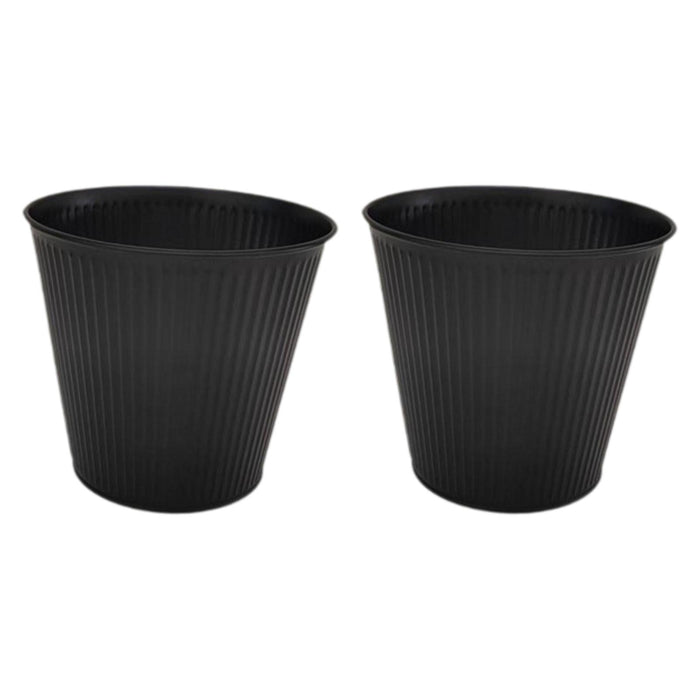 Crofta 2 Pieces Flower Buckets Sculpture Gift Flower Pots for Garden Desktop Office Black