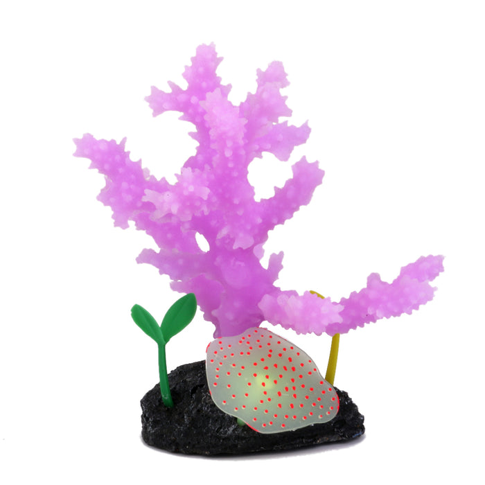 Crofta Aquarium Fish Tank Soft Silicone Sea Plant Fake Coral Decor Ornament Purple