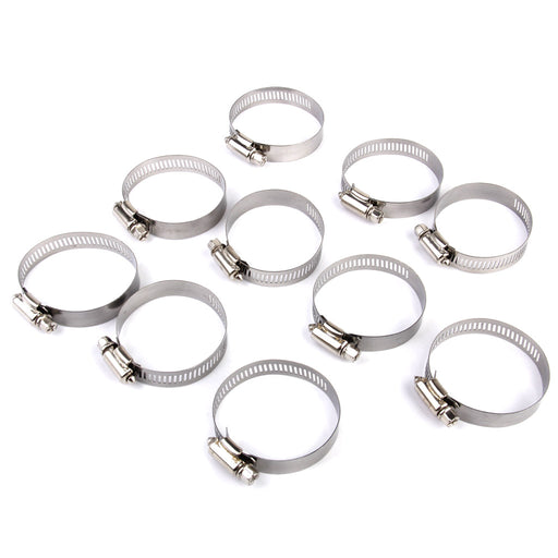 Crofta 10xAdjustable Fuel Petrol Pipe Hose Clips Stainless Spring Clamps  Φ38-57mm