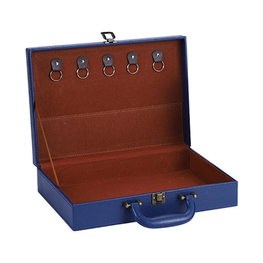 Real Estate Handover Leather Box Container Luxury Key Suitcase for Men Women Blue