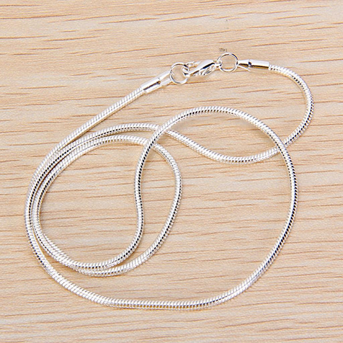 Crofta 16.5 Inch Silver Snake Chain Necklace