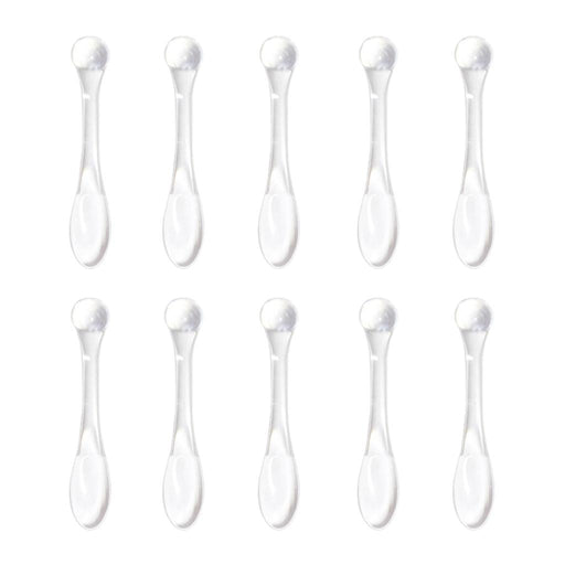 Crofta 10Pcs Mini Cosmetic Spatula Mixing Sampling Facial Cream Mask Spoon Clear