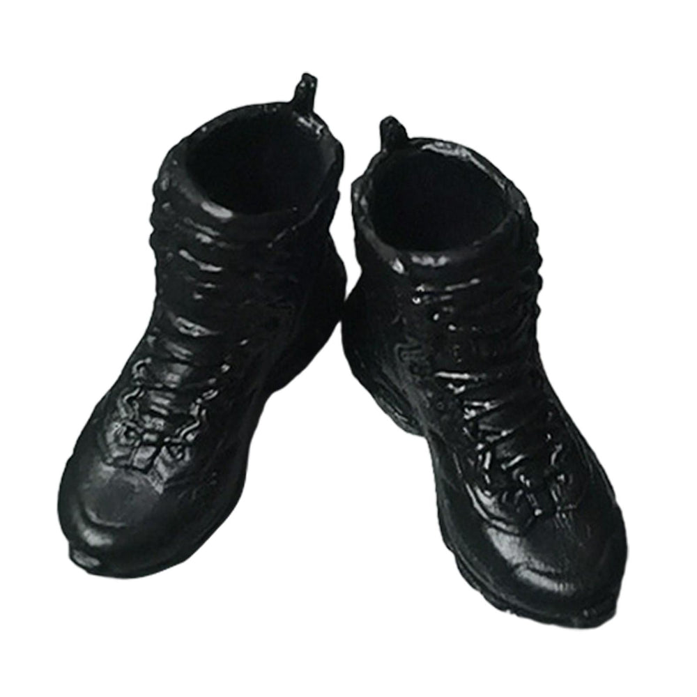 Crofta 1:12 Scale Male Soldier Shoes Doll Figures Accessory for 6 inch Figures Body Black