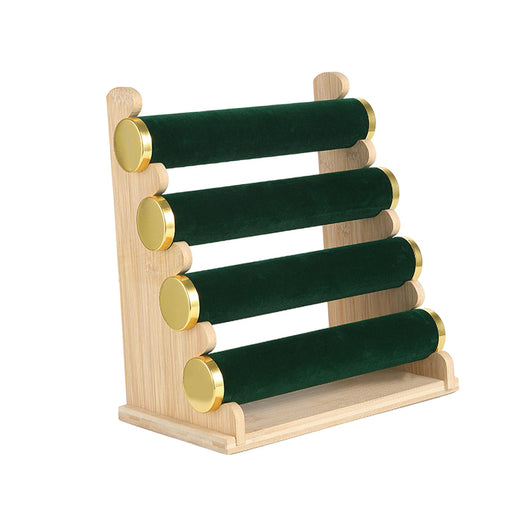 Crofta Bangle Bracelet Holder Jewelry Organizer for Shop Window Tradeshow Tabletop Four Layers Green