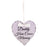 Vintage Heart Shaped Daddy here comes Mummy Wedding Hanging Sign Plaque