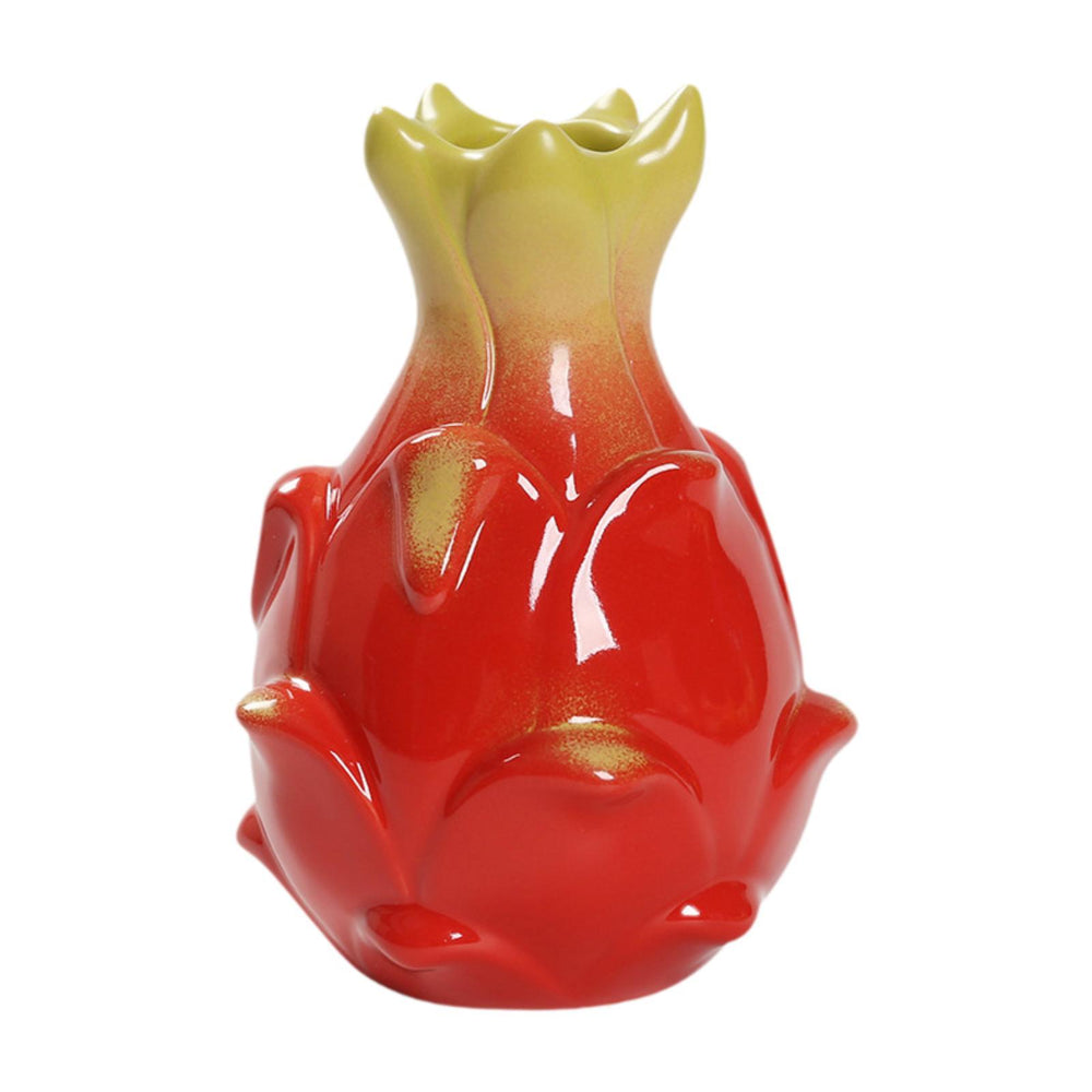 Crofta Fruit Shaped Ceramic Flower Vase Office Fireplace Organizer Propagation Vase Dragon fruit