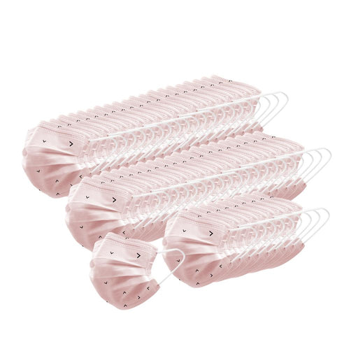 Crofta 50 Pieces Adults Disposable Anti-Haze Face Mouth Mask Dustproof Pink