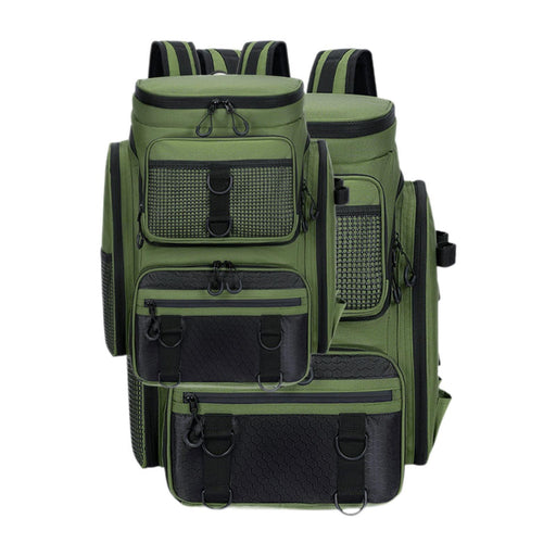 Crofta Fishing Backpack Rucksack Tackle Box Stores for Mountaineering Biking Hunting Green