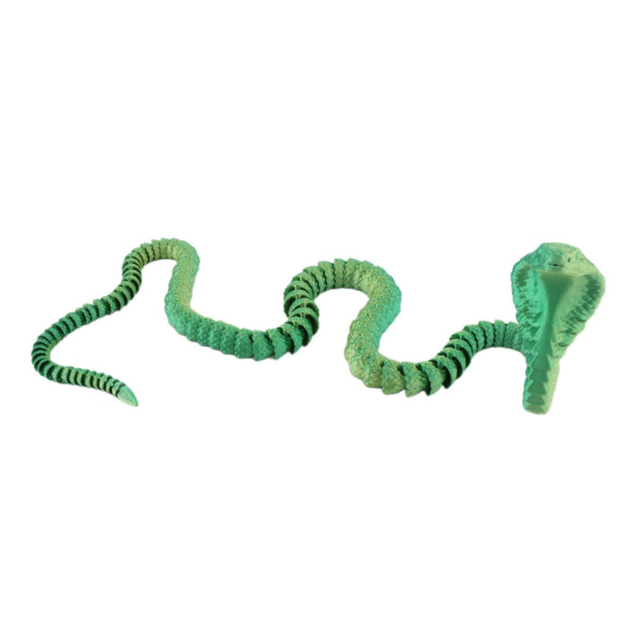 Crofta 3D Printed Snake Toy DIY Flexible Tricks Gags Unique Kid Gifts Animal Model green 80cm