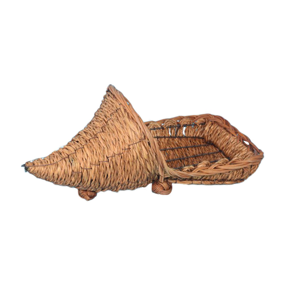 Sushi Boats Bamboo Decor Rattan Serving Basket for Hotel Kitchen Restaurants Style A