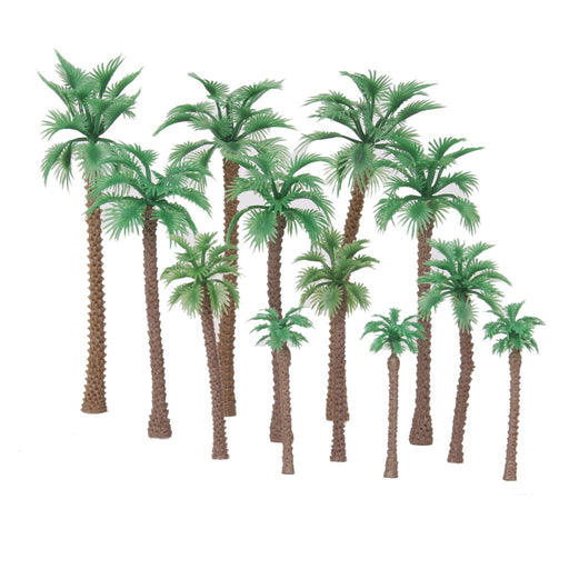 12pcs Layout Model Train Palm Trees Scale HO O N 6-11cm Model Scenery