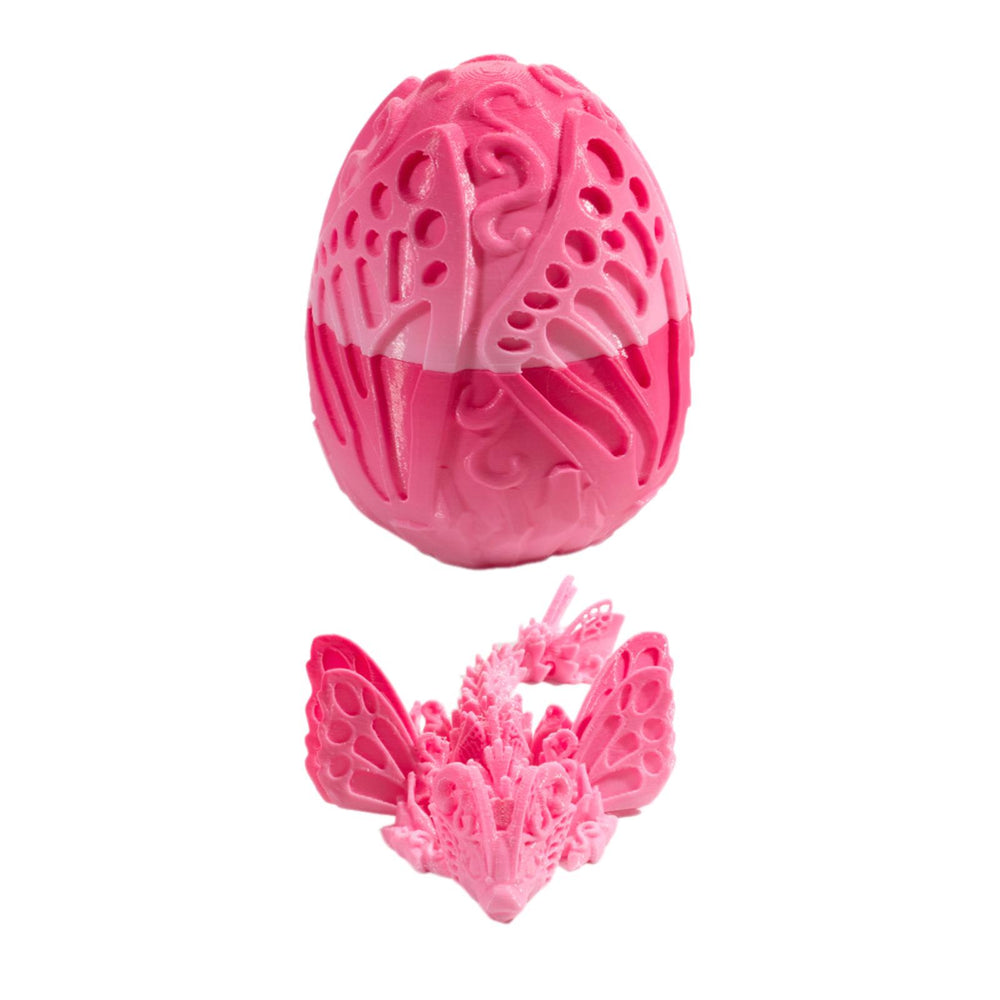 Crofta 3D Printed Dragon in Egg Handmade Dragon Figurine Decor for Home Car Desktop Pink