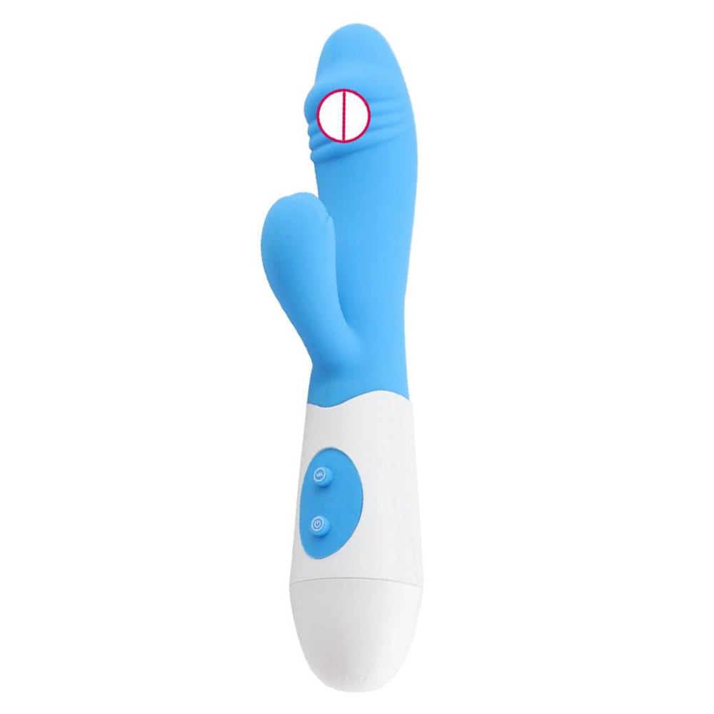 Crofta Women Silicone Vibrator Massager Waterproof Quiet Massage Wand Stick Blue