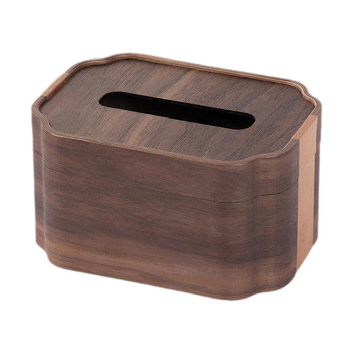 Crofta Wooden Tissue Box Convenience Tissue Holder for Hotel Countertop Living Room