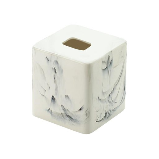 Square Tissue Box Cover Table Napkin Holder for Drawing Room Household Hotel White