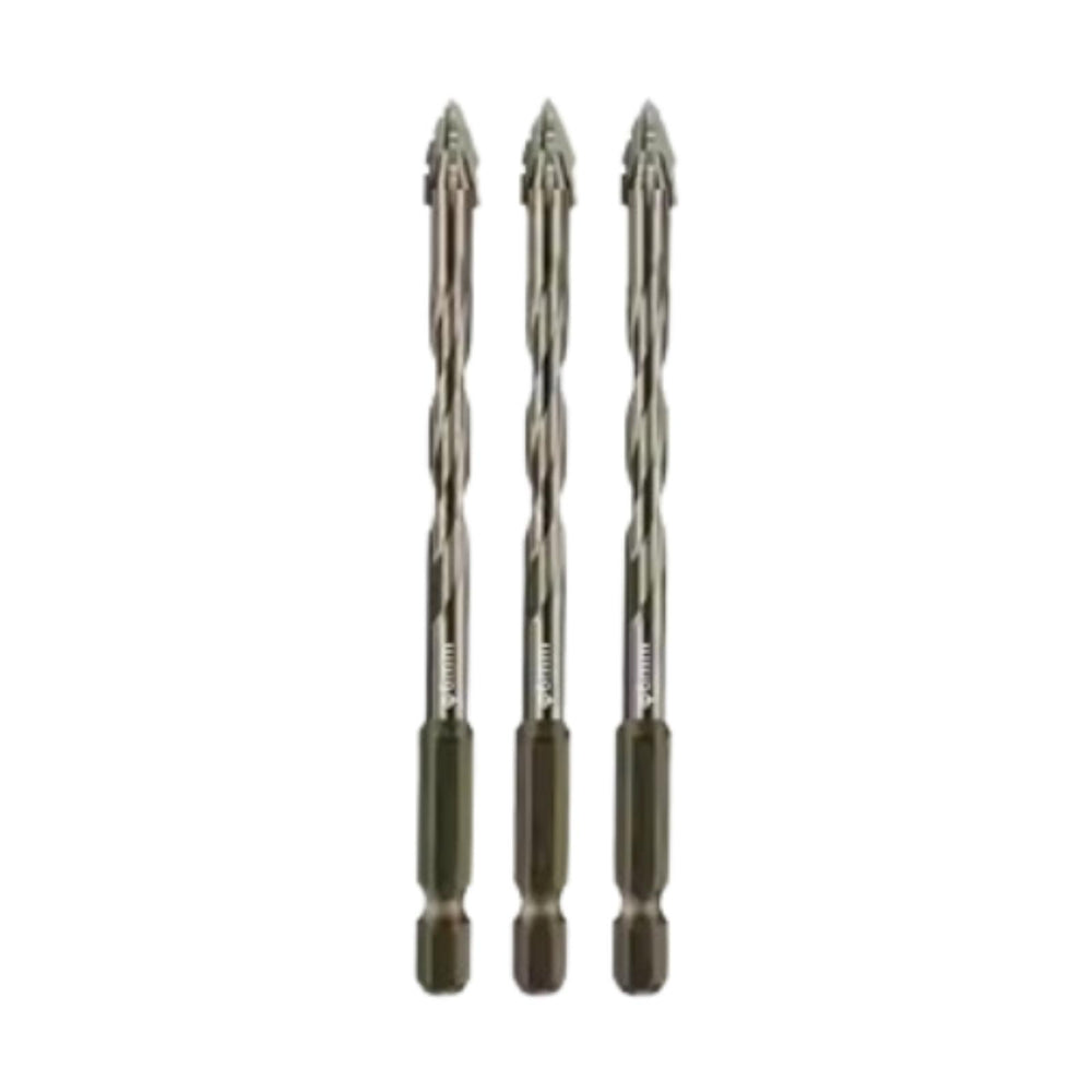 Crofta 3x Four Flute Sawtooth Eccentric Drill Bits Skewed Head Eccentric Drill Bits 6mm