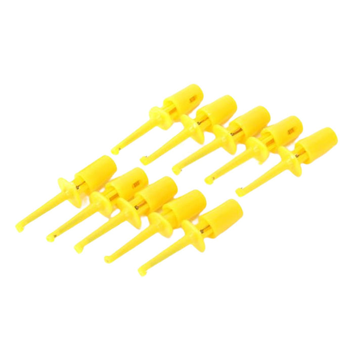 Crofta 10 x Mini Test Hook Probe Spring Clip for PCB SMD IC Yellow