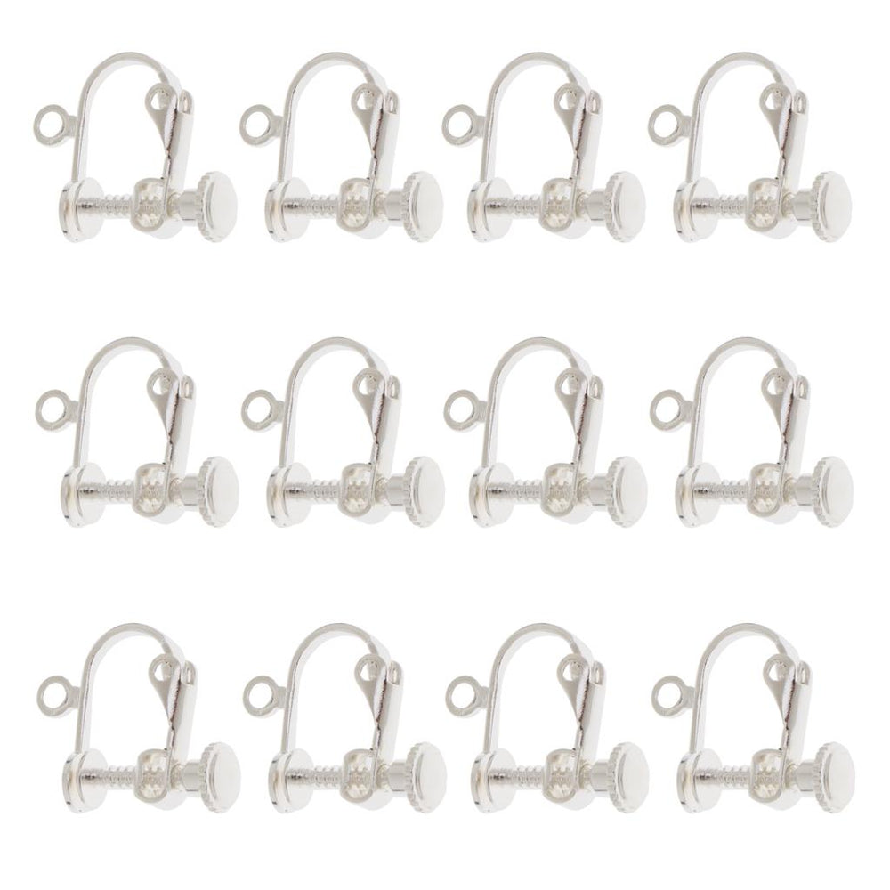 12pcs Non Piercing Copper Adjustable Screw Earring Clips Hooks