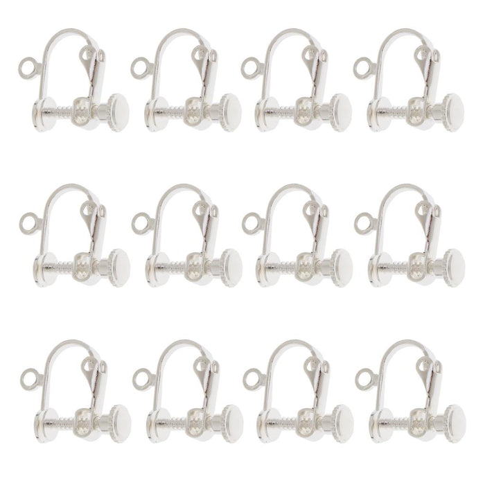 12pcs Non Piercing Copper Adjustable Screw Earring Clips Hooks