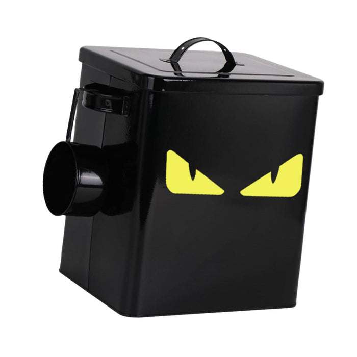 Crofta Pet Treat Container Large Metal Pet Storage Bin for Dog Food Cat Food Cereal XL Matte Black