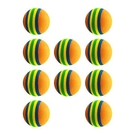 Crofta 10 Pieces Golf Training Balls Soft Durable Golf Balls for Office Home Garden orange and colorful