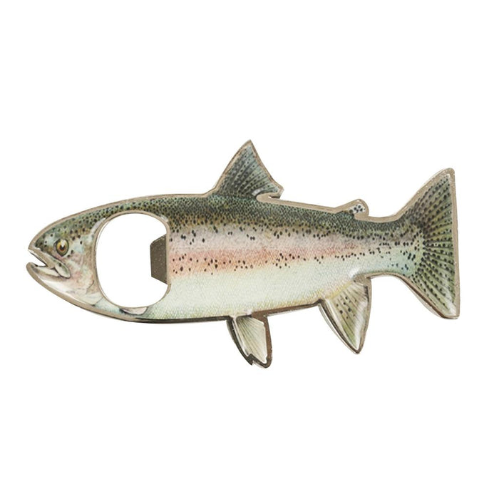 Crofta Rainbow Stainless Steel Trout Fish Bottle Opener Fridge Magnetic Magnet