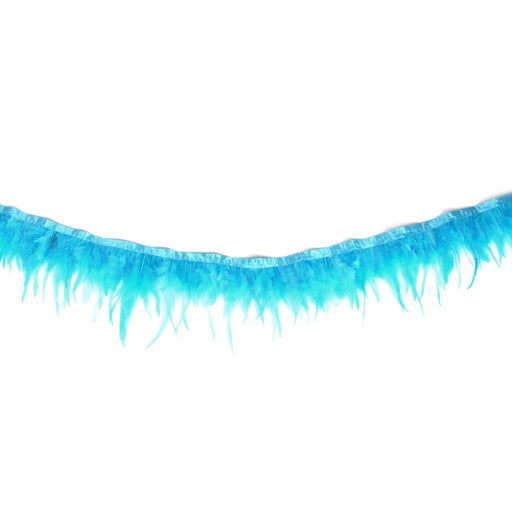 Crofta 1 Yard Rooster Feather Fringe Trim for Sewing Costume Crafts Blue