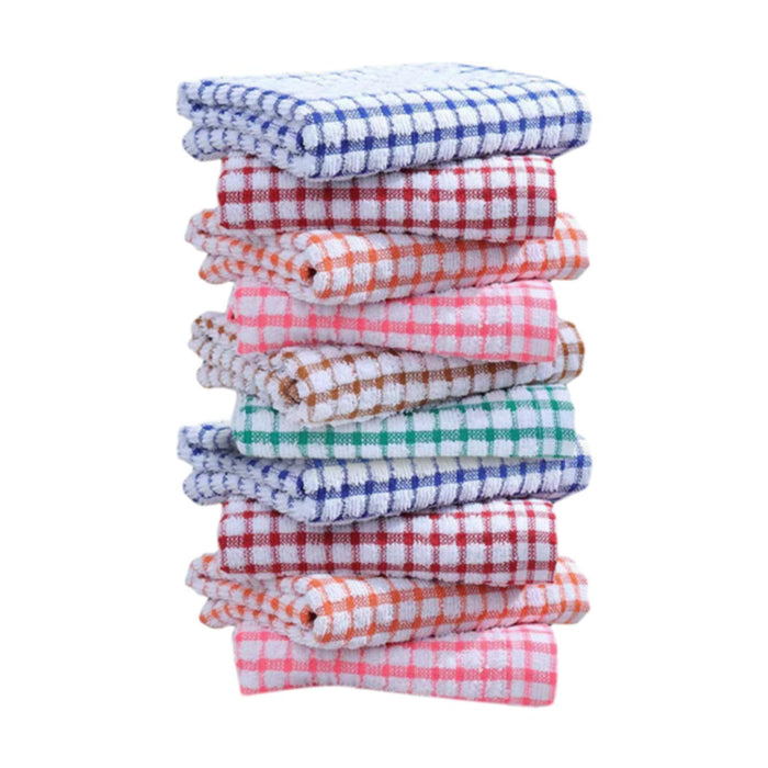 Crofta 10 Pieces Kitchen Towels Simple Washable Dish Towels for Bathroom Hotel Dorm