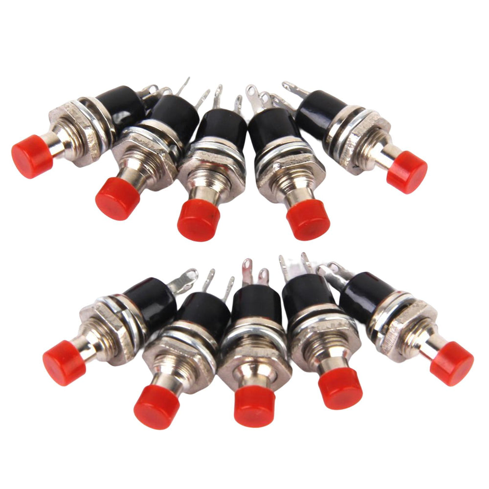 Crofta 10 x Mini Momentary Push Button Switch for Model Railway Hobby Red